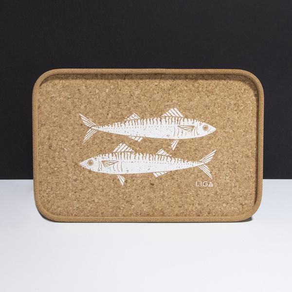 Cork Drinks Tray / Mackerel